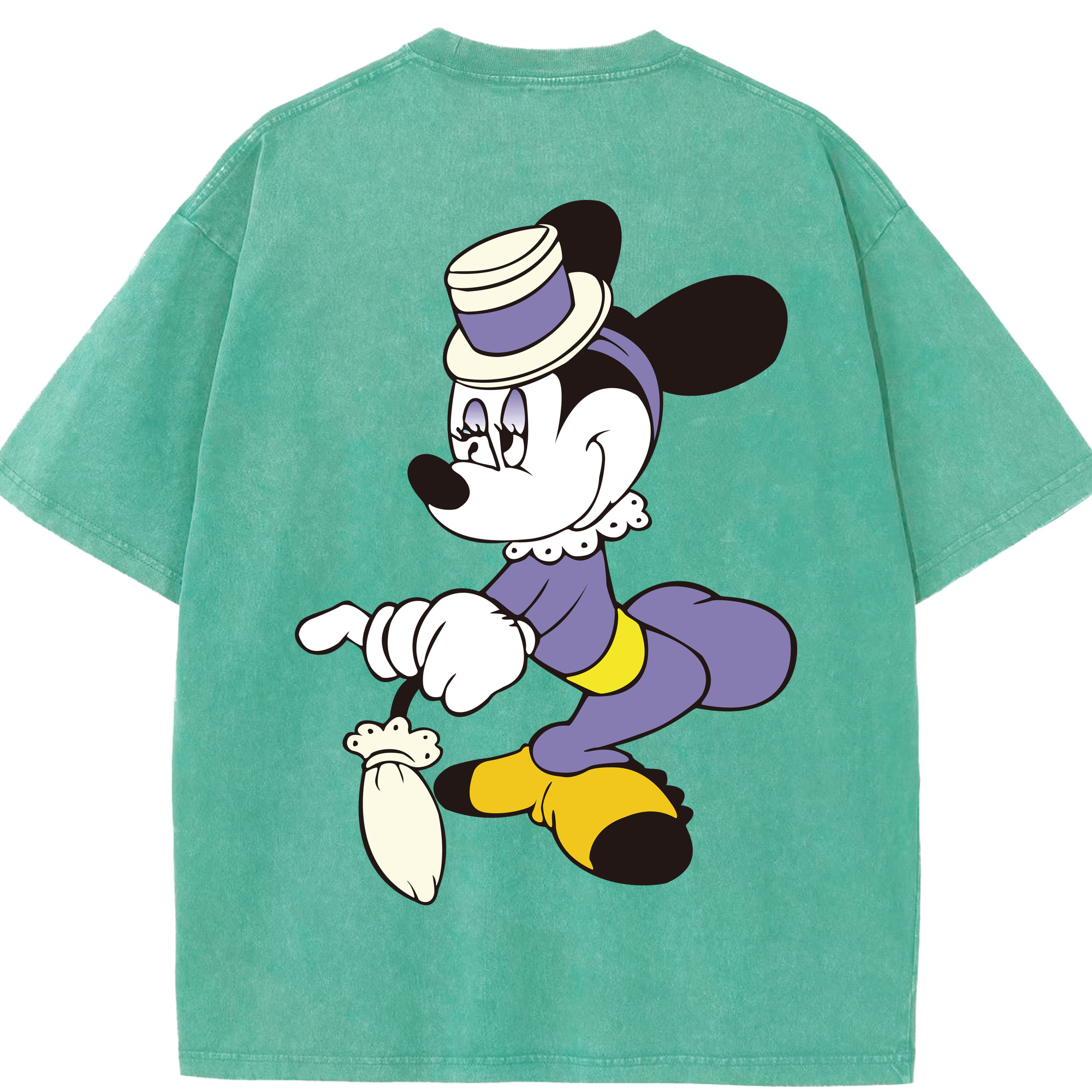 （画像用） ミッキーマウス Mickey Mouse 綿100% ヴィンテージ風 半袖Tシャツ（背面プリント）